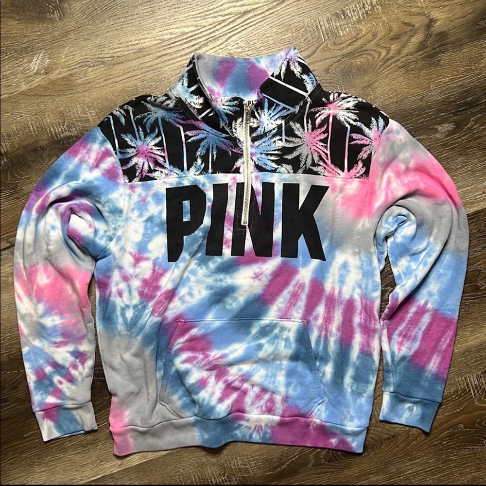 Victoria’s Secret PINK Custom Tie Dye 1/4 Zip Pullover (MEDIUM)